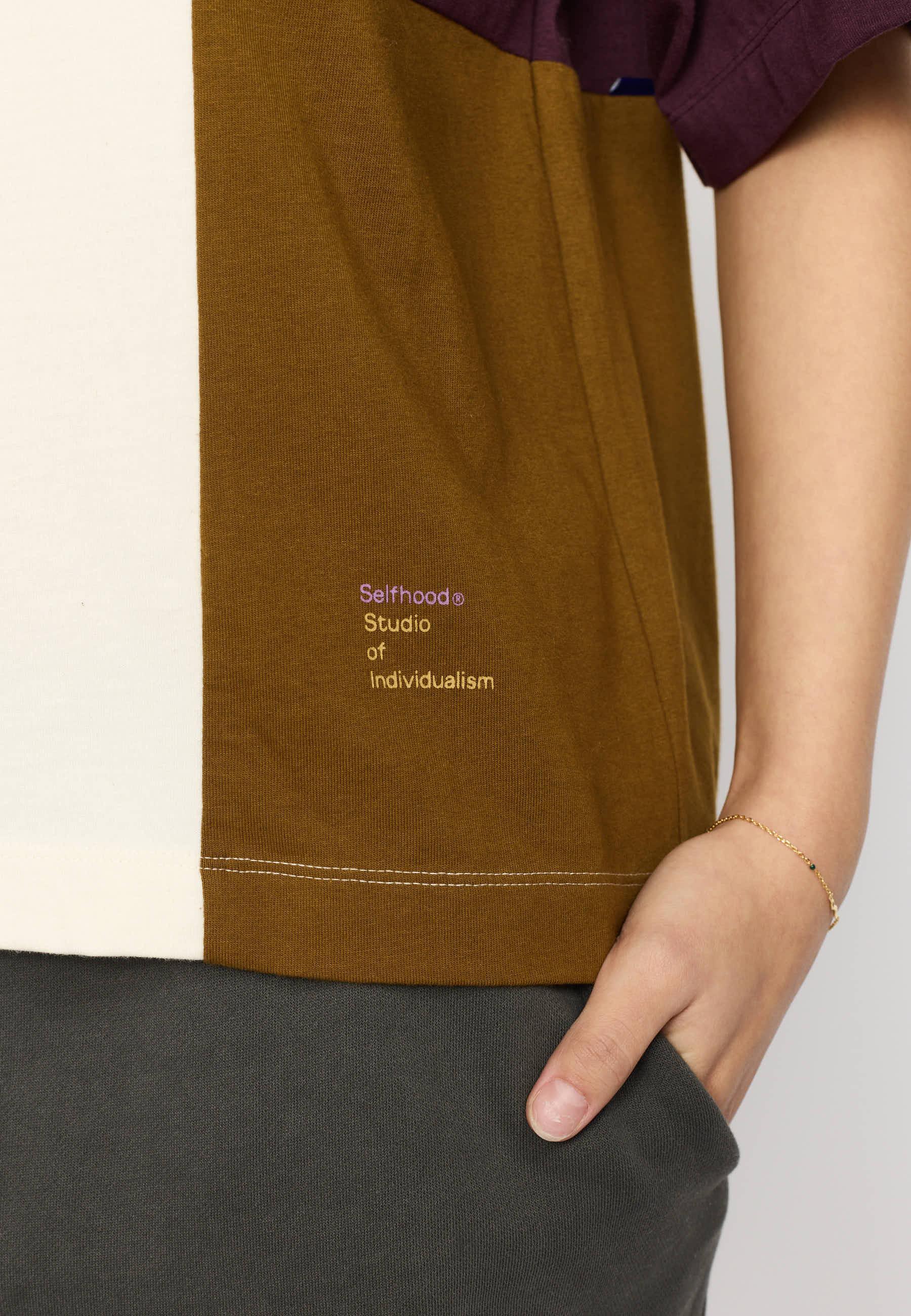 Selfhood Oversized T-Shirt Burgundy Damen Colorblocking burgunder